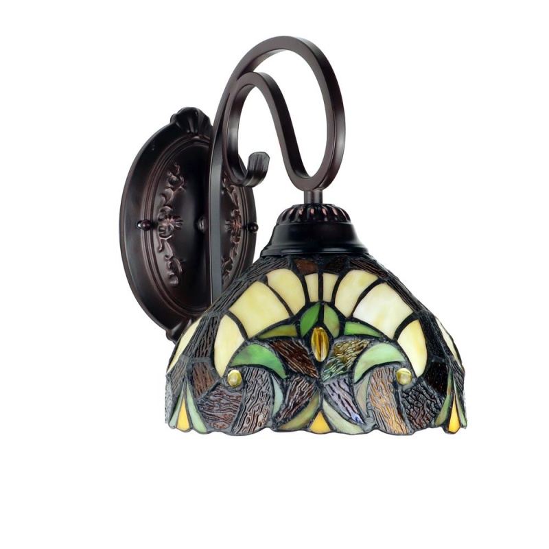 Liaison Victorian-Style 1-Light Antique Dark Bronze Finish Wall Sconce 8" Shade