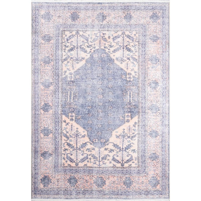Traditional Runner Area Rug, Denim, 2'6" x 8' Runner