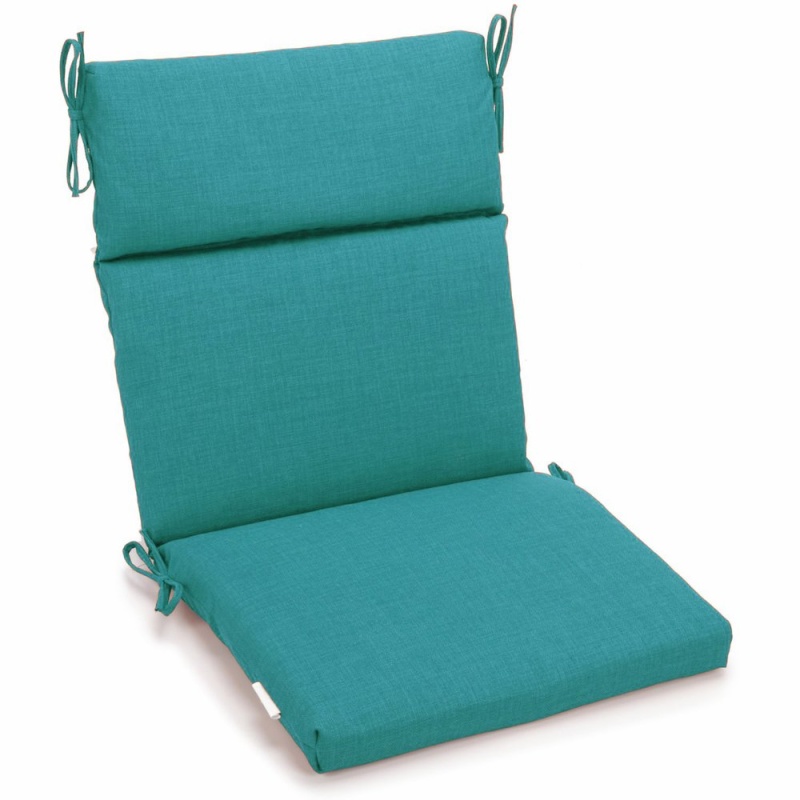 20-Inch By 42-Inch Spun Polyester Solid Outdoor Squared Seat/ Back Chair Cushion