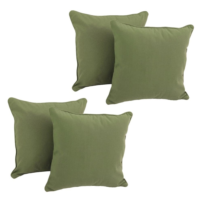 18-Inch Double-Corded Solid Twill Square Throw Pillows with Inserts (Set of 4)