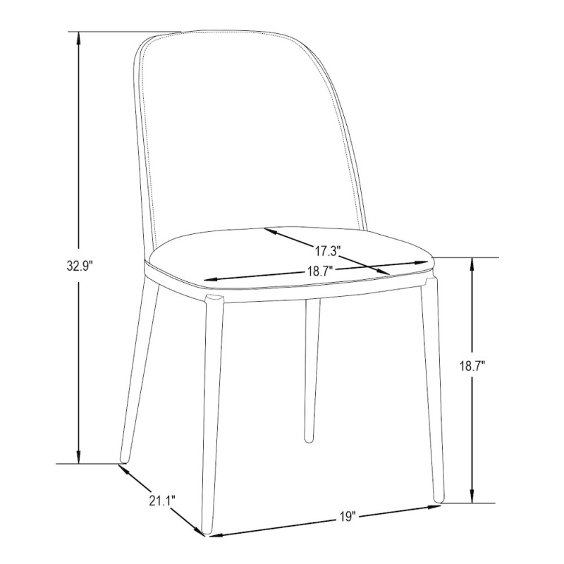 Tule Mid-Century Modern Dining Side Chair Set Of 4