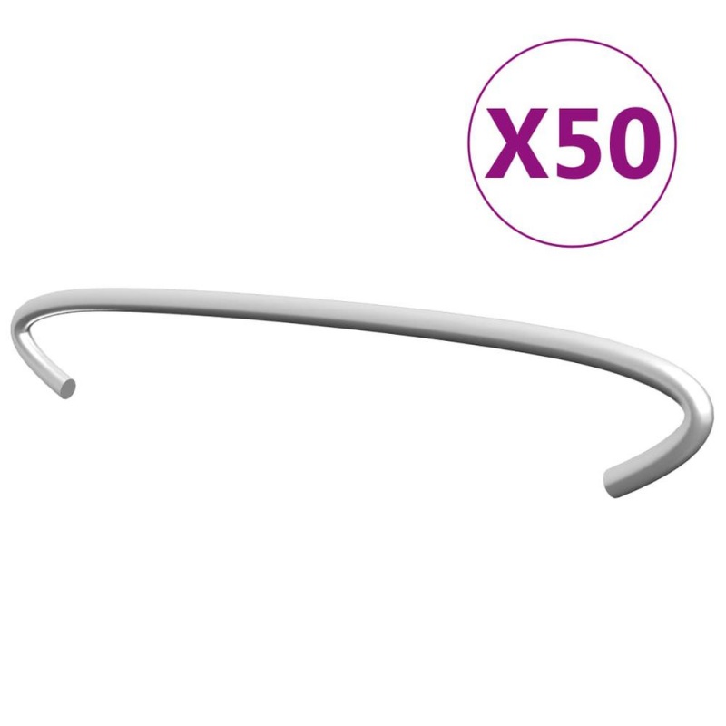Vidaxl Gabion Hooks 50 Pcs Galvanized Steel 5.9", 145617