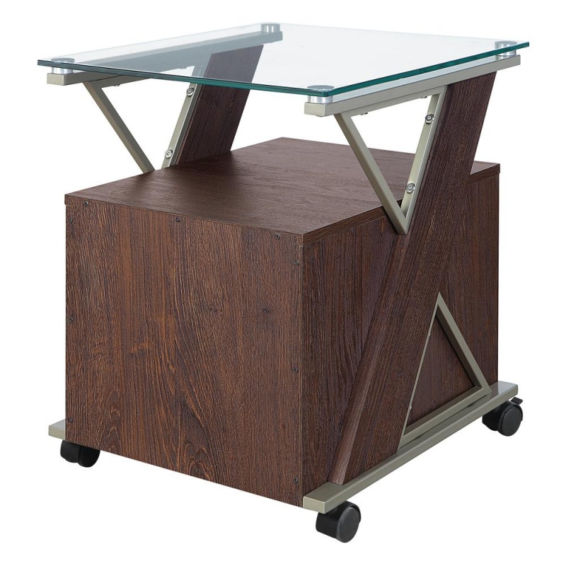 Zenos Mobile File Cabinet With Casters In Traditional Cherry