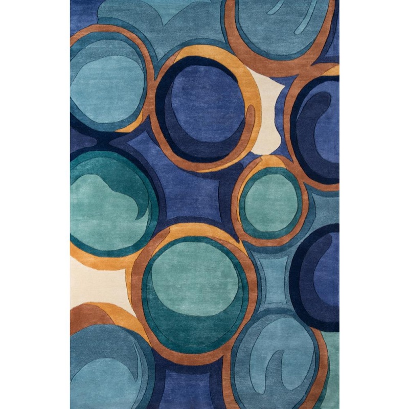 New Wave Area Rug, Blue, 2'6" X 8' Runner