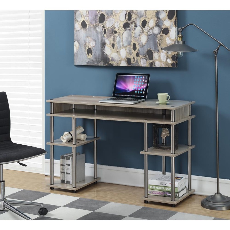 Designs2Go No Tools Student Desk with Shelves Charcoal Gray/Black -  Breighton Home in 2023