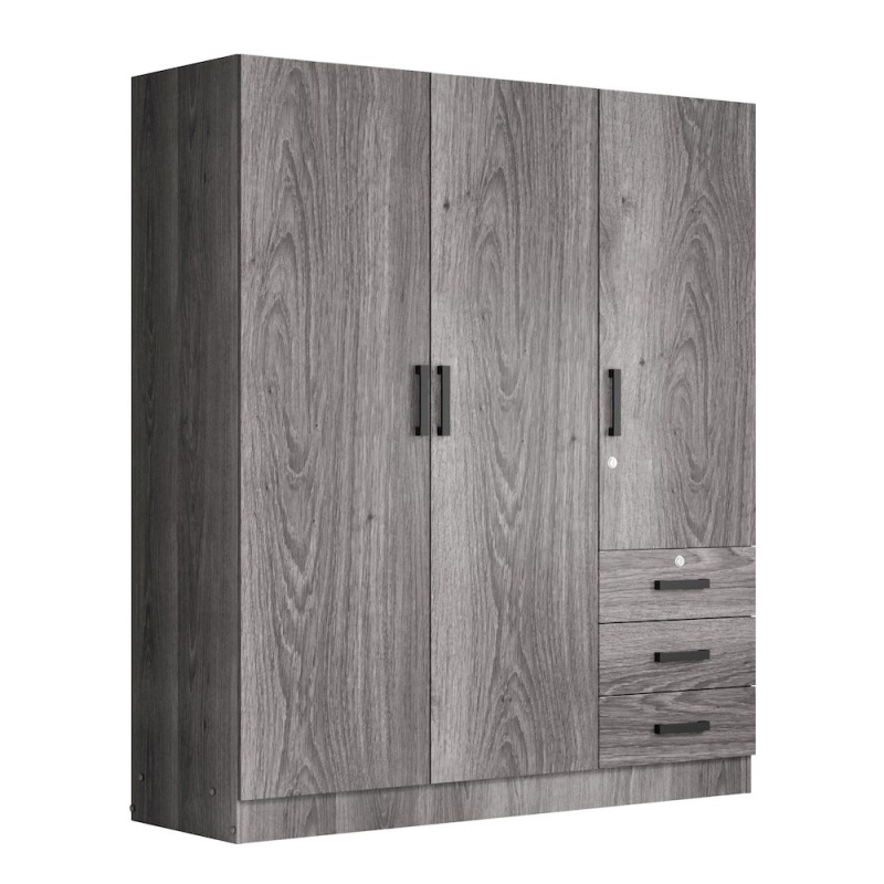 61"Wide Armoire Wardrobe Closet For Hanging With 3 Drawers & Shelves