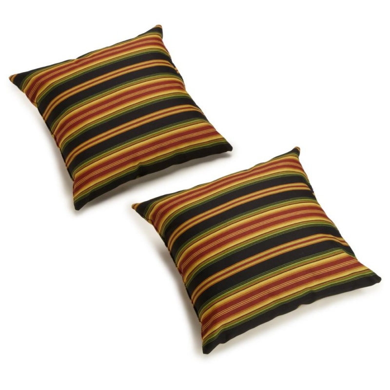 Blazing Needles 17-Inch Outdoor Knife Edge Throw Pillows (Set of 2)