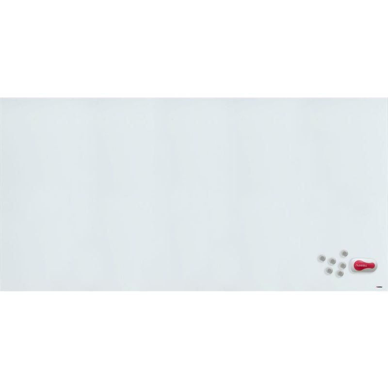 Lorell Magnetic Colored Glass Board - 96" (8 Ft) Width X 48" (4 Ft) Height - White Glass Surface - Rectangle - 1 Each