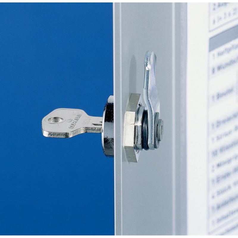 Durable® Brushed Aluminum Keyed Lock 36-Key Cabinet - 11-9/10" W X 11" H X 4-4/5" D - Key Locking Door - Aluminum