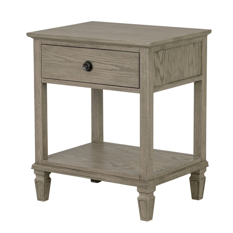 Victoria Bedside Table, Reclaimed Grey Color