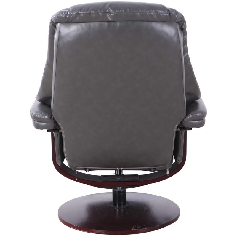 Relax-R™ Lindley Recliner And Ottoman In Charcoal Air Leather