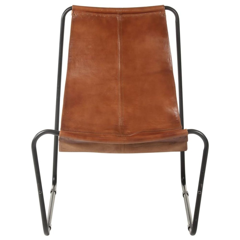 Vidaxl Relaxing Chair Brown Real Leather 3724