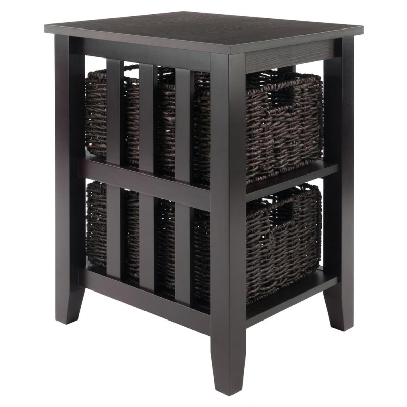 Morris Side Table With 2 Foldable Baskets