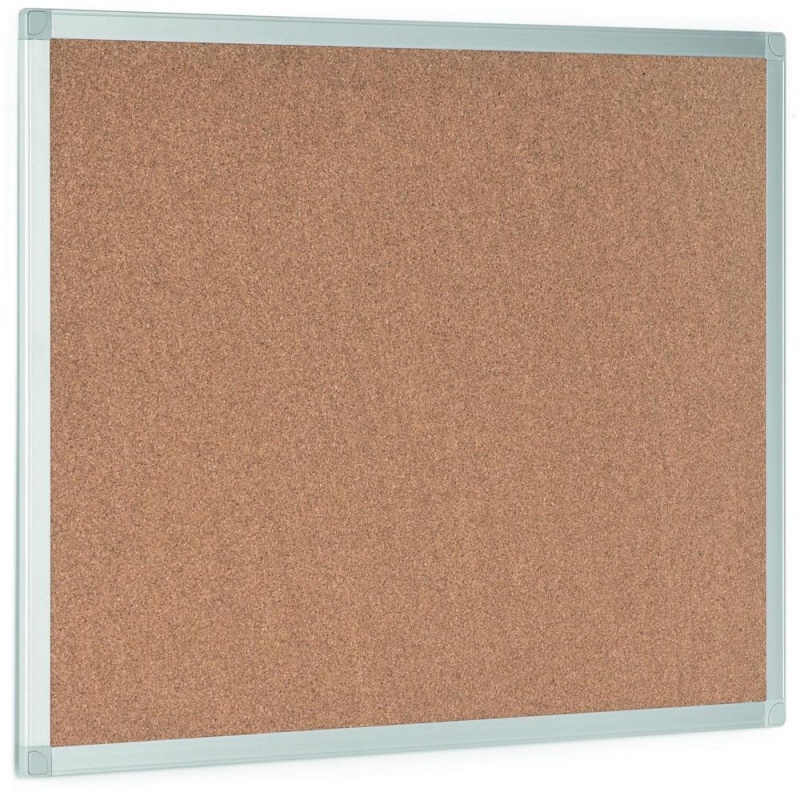 Bi-Silque Ayda Cork Bulletin Board - 0.50" Height X 24" Width X 36" Depth - Cork Surface - Self-Healing, Durable, Resilient, Heavy-Gauge - Aluminum Frame - 1 Each