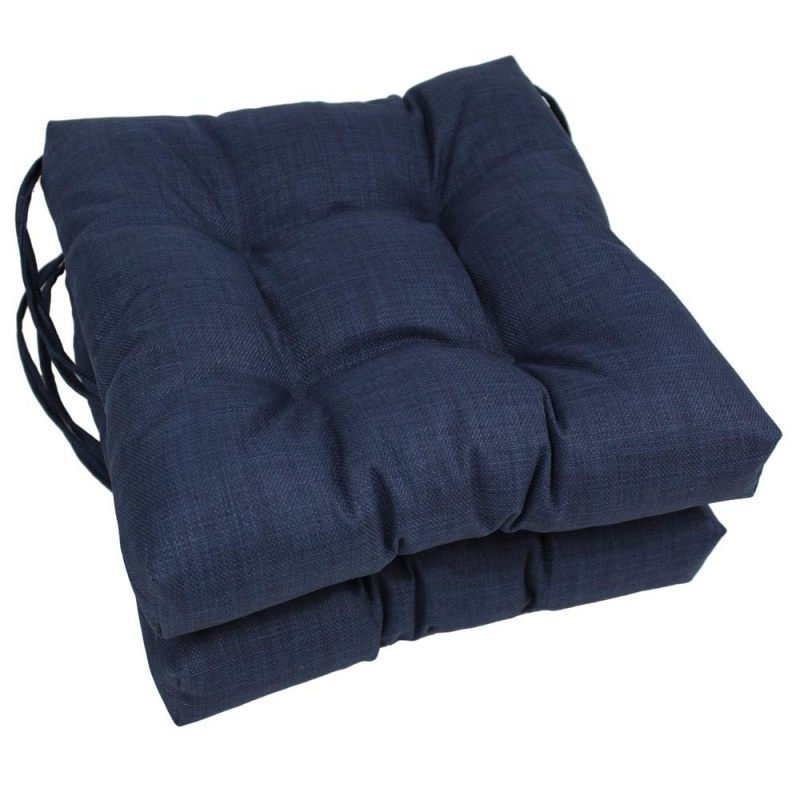 16-Inch Outdoor Spun Polyester Square Tufted Chair Cushions (Set Of 2)