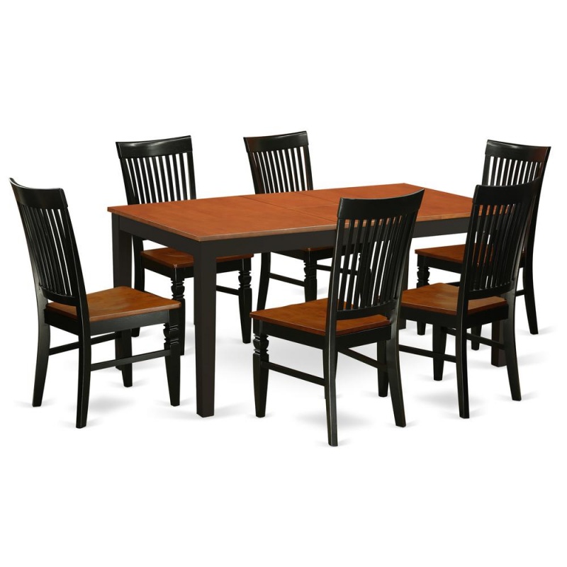 Dining Room Set Black & Cherry, Niwe7-Bch-w