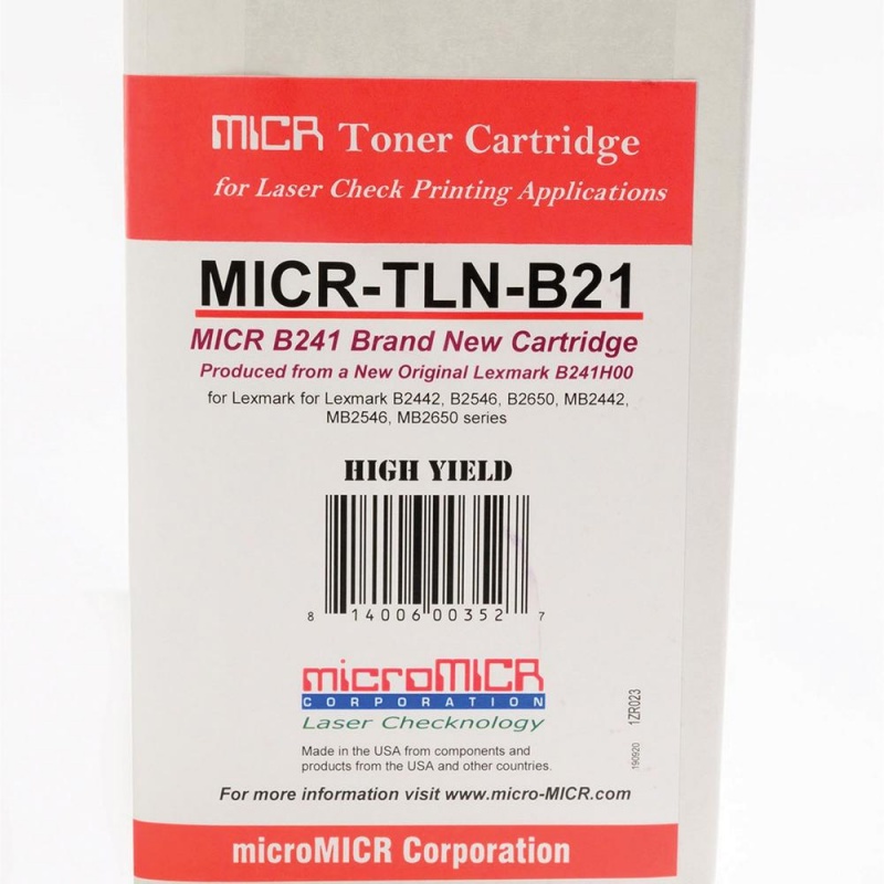 Micromicr Micr Toner Cartridge - Alternative For Lexmark B241h00 - Black - Laser - Standard Yield - 6000 Pages - 1 Each