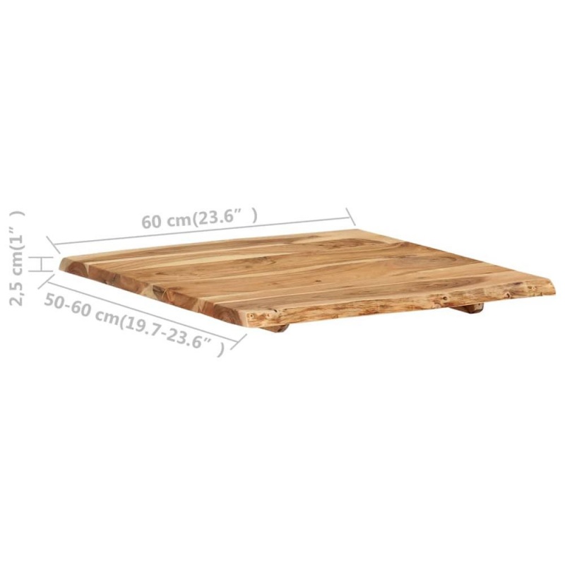 Vidaxl Table Top Solid Acacia Wood 23.6"X(19.7"-23.6")X1" 6327