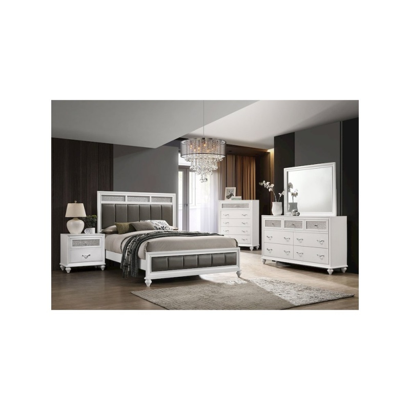 Barzini 5-Piece Eastern King Bedroom Set White