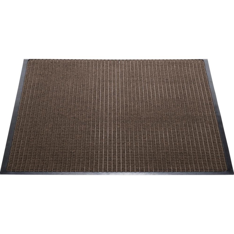 Genuine Joe Waterguard Floor Mat - Floor - 10 Ft Length X 36" Width - Rectangular - Rubber - Brown - 1Each