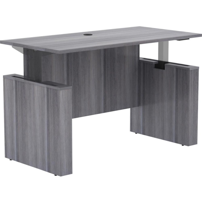 Lorell Essentials 60" Sit-To-Stand Desk Shell - 0.1" Top, 1" Edge, 60" X 29" X 49" - Material: Polyvinyl Chloride (Pvc) Edge - Finish: Weathered Charcoal