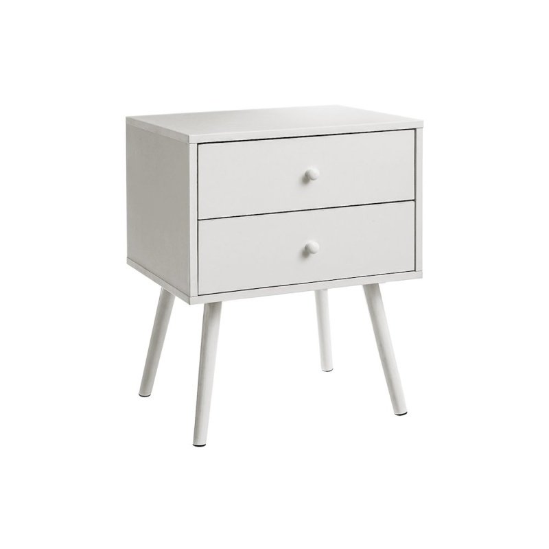 Accent Table, Storage Drawer, White Laminate, Modern, Contemporary