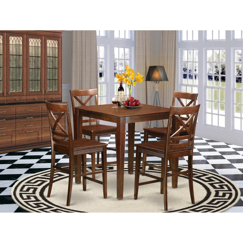 5 Pc Counter Height Dining Room Set with Pub Table and 4 Dinette Chairs