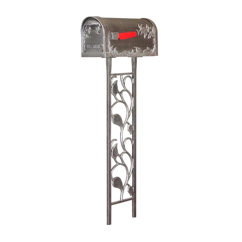 Hummingbird Curbside Mailbox With Floral Mailbox Post