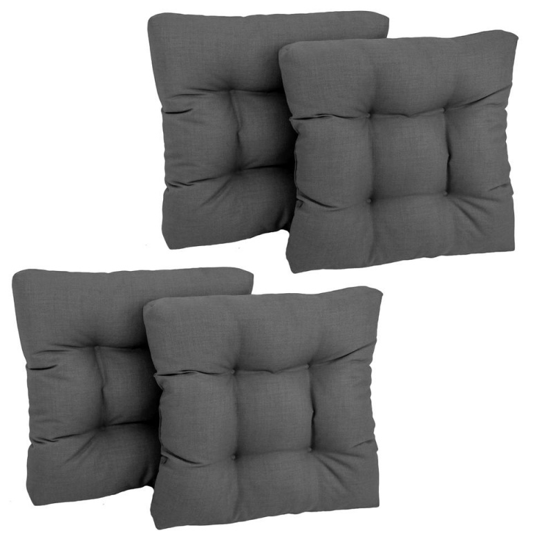 19-Inch Squared Spun Polyester Tufted Dining Chair Cushion (Set Of Four)