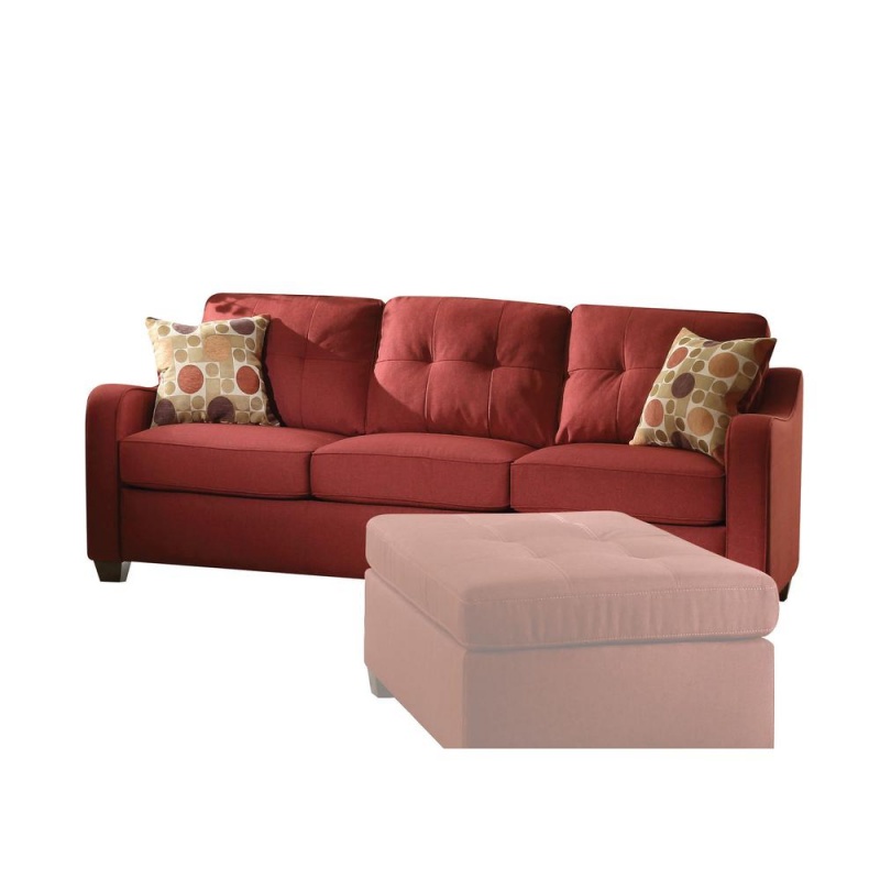 Cleavon Ii Sofa W/2 Pillows, Red Linen