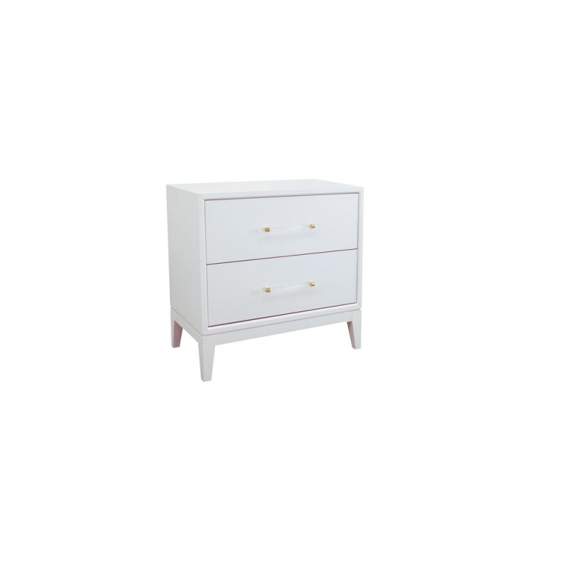 Orbis White Lacquer Nightstand
