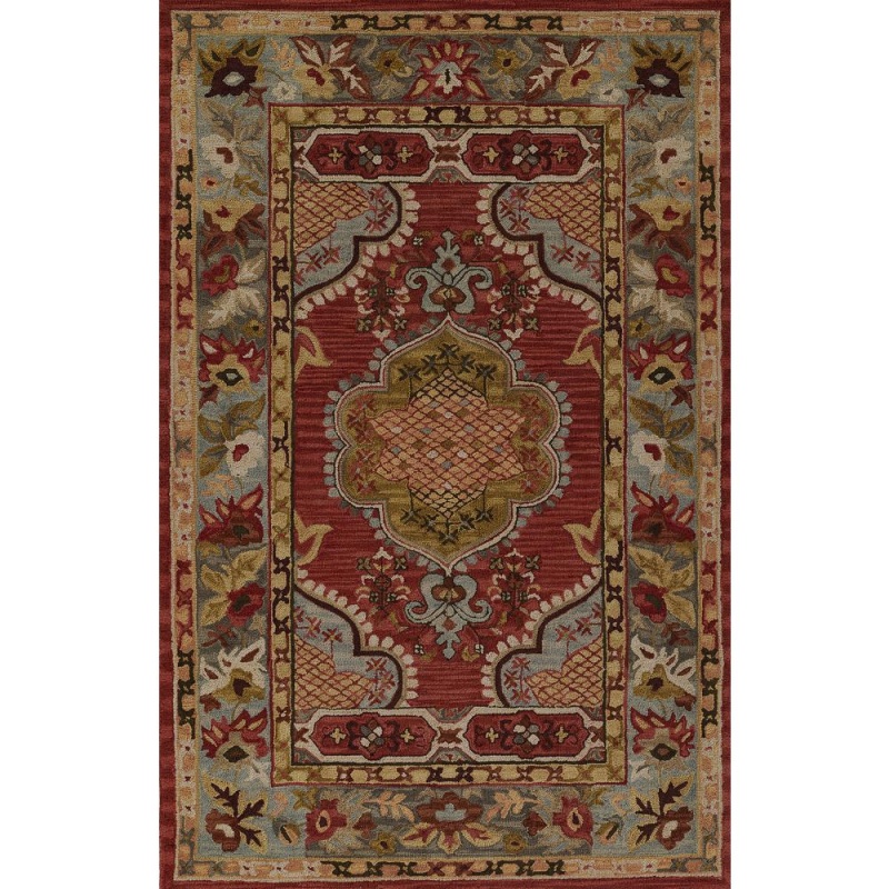 Traditional Rectangle Area Rug, Red, 8' x 11'