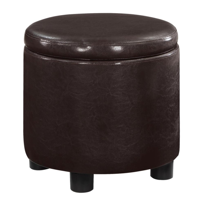Designs 4 Comfort Round Accent Storage Ottoman With Reversible Tray Lid