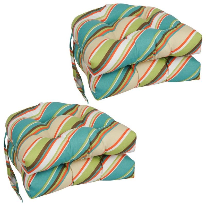 16-Inch Outdoor U-Shaped Tufted Chair Cushion