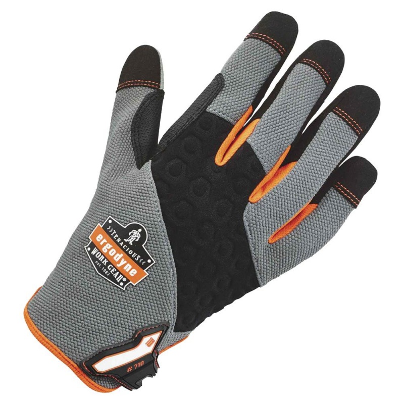 Ergodyne Proflex 710 Heavy-Duty Utility Gloves - 11 Size Number - Xxl Size - Black, Gray - Heavy Duty, Padded Palm, Reinforced Palm Pad, Reinforced Fingertip, Reinforced Saddle, Hook & Loop Closure, p