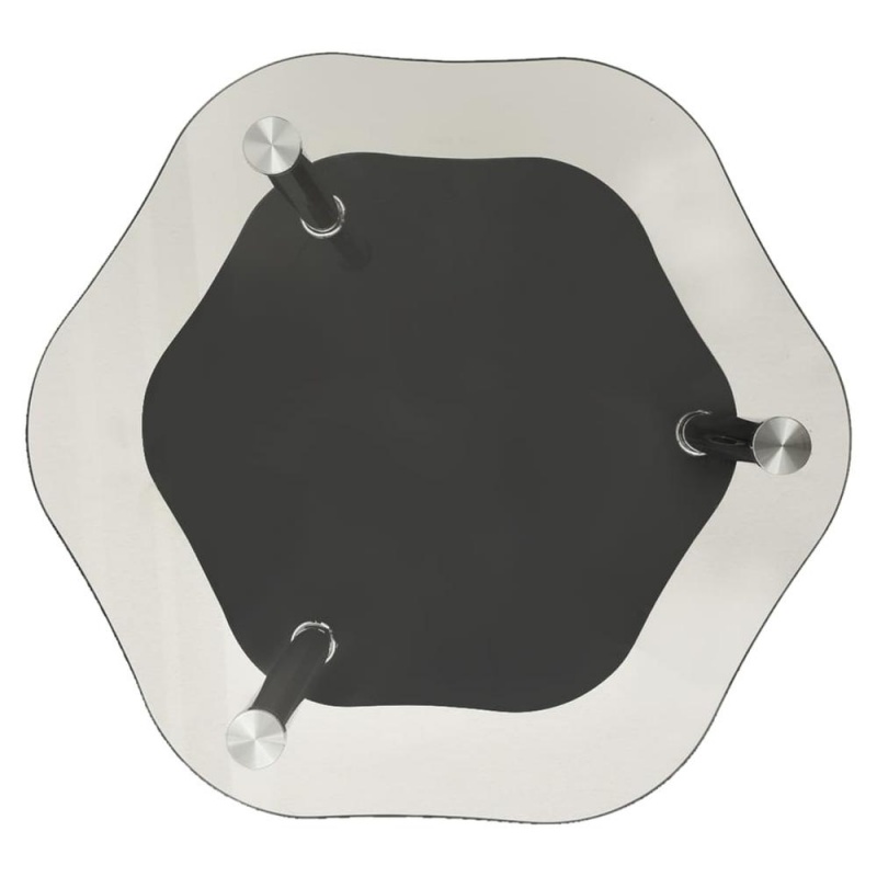 Vidaxl 2-Tier Side Table Transparent & Black 15"X15"x19.7" Tempered Glass 2791