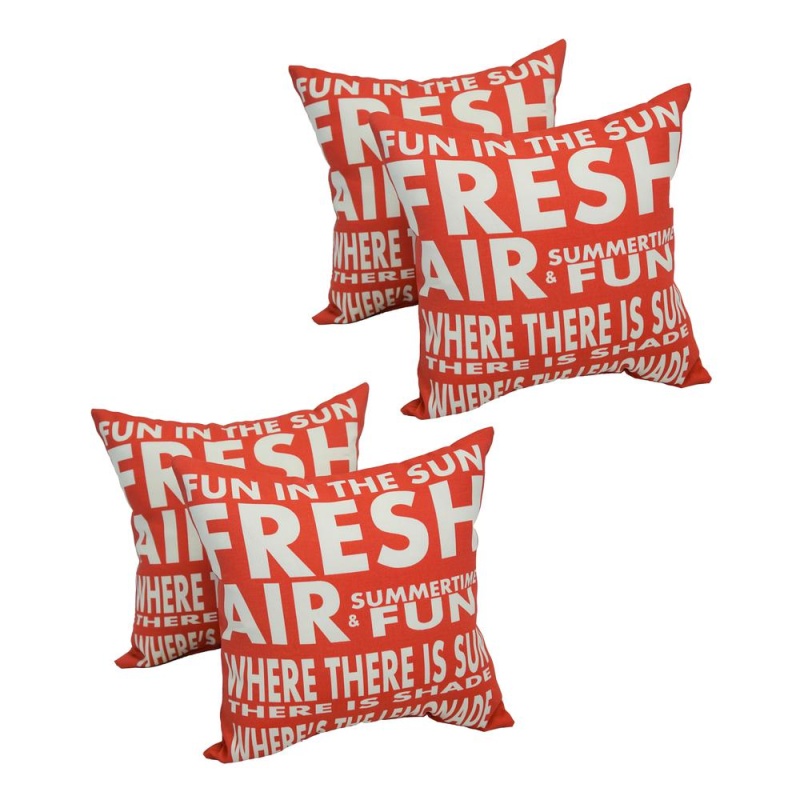 Spun Polyester 17-Inch Outdoor Throw Pillows (Set Of 4) Co-Jo16-02-S4