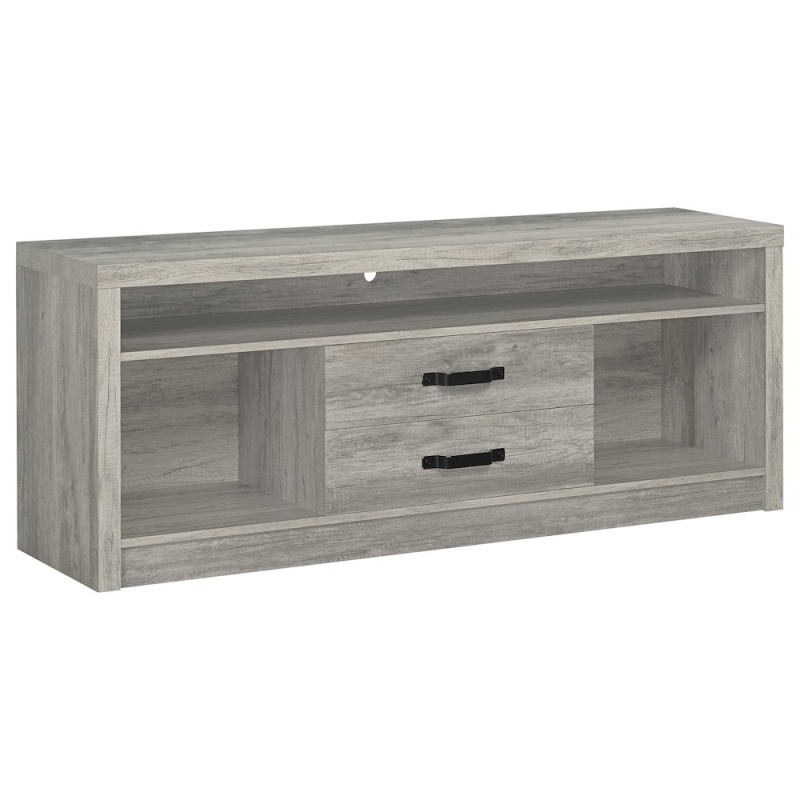 Burke 2-Drawer Engineered Wood 59" Tv Stand Grey Driftwood