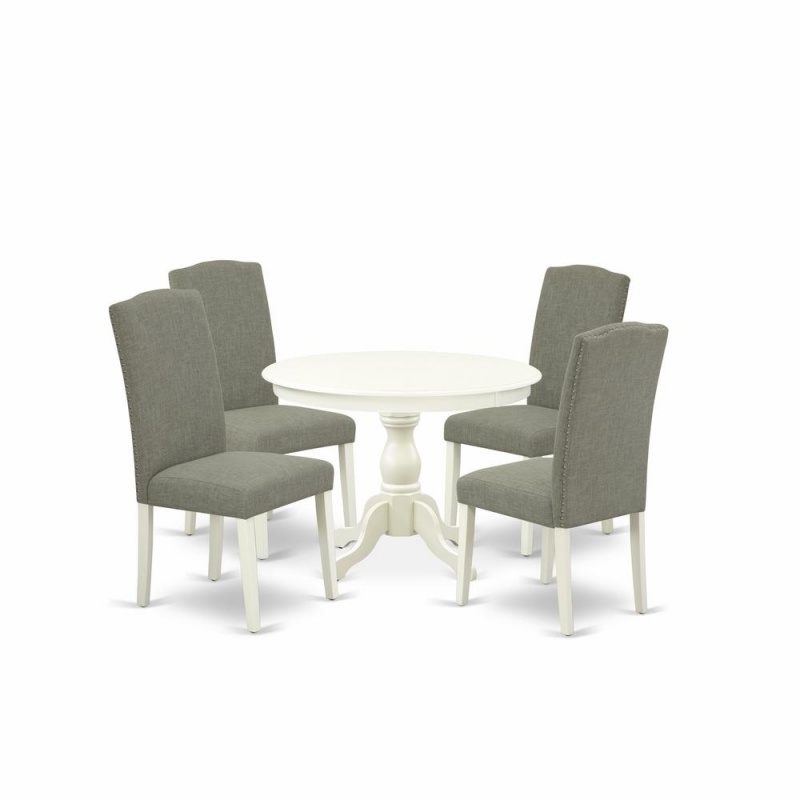 5 Piece Dining Table Set with 4 High-Back Chairs