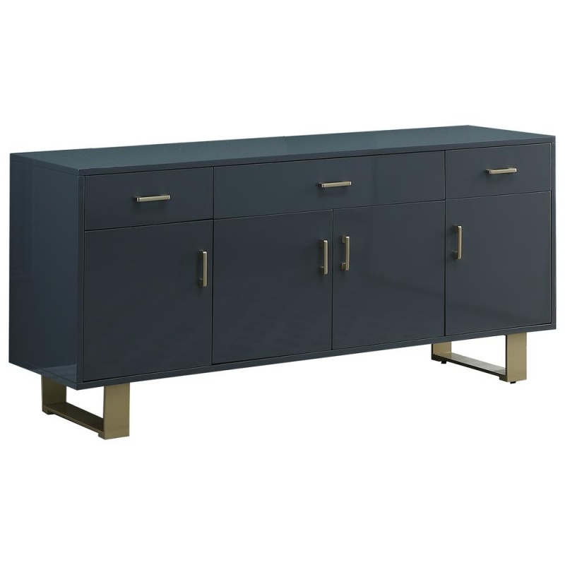 Tyrion Gray Lacquer Sideboard With Gold Accents