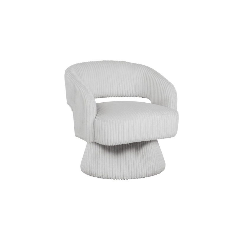 Light Gray Velvet Swivel Accent Barrel Chair