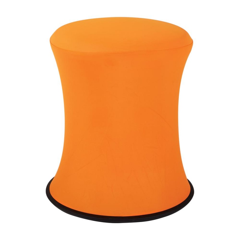Active Height Stool With White Frame And Orange Fabric 18"-26", Act3020-18