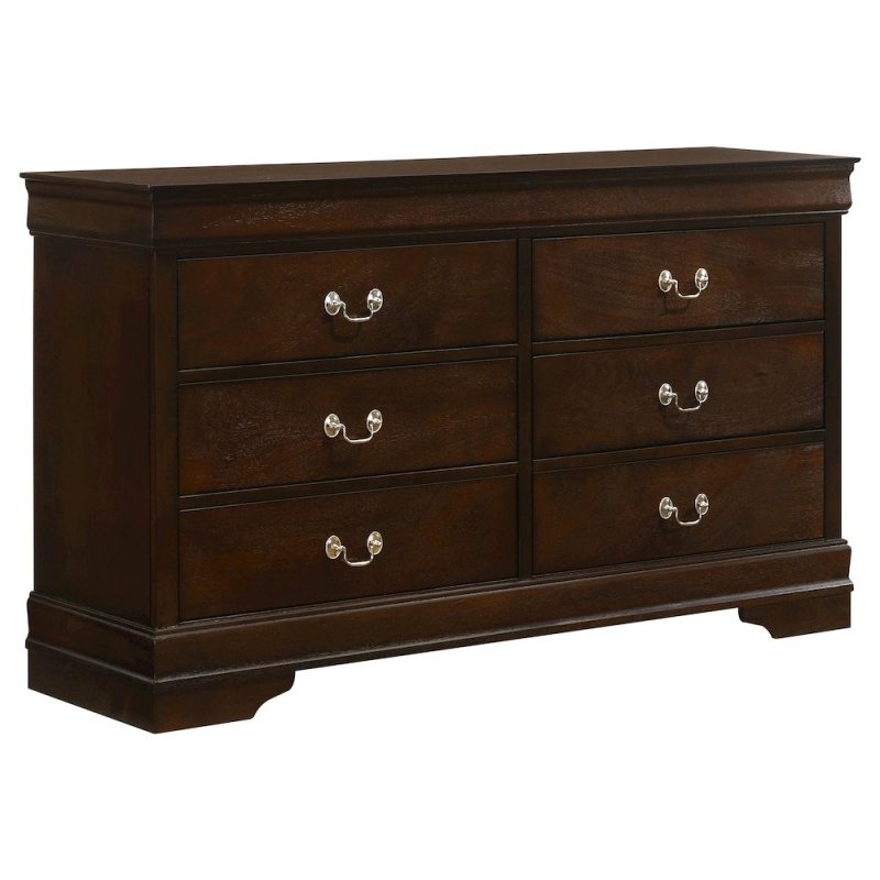 Louis Philippe 6-Drawer Dresser Cappuccino