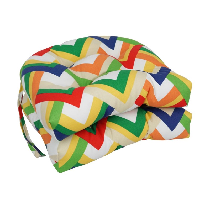 16-Inch Spun Polyester Outdoor U-Shaped Tufted Chair Cushion