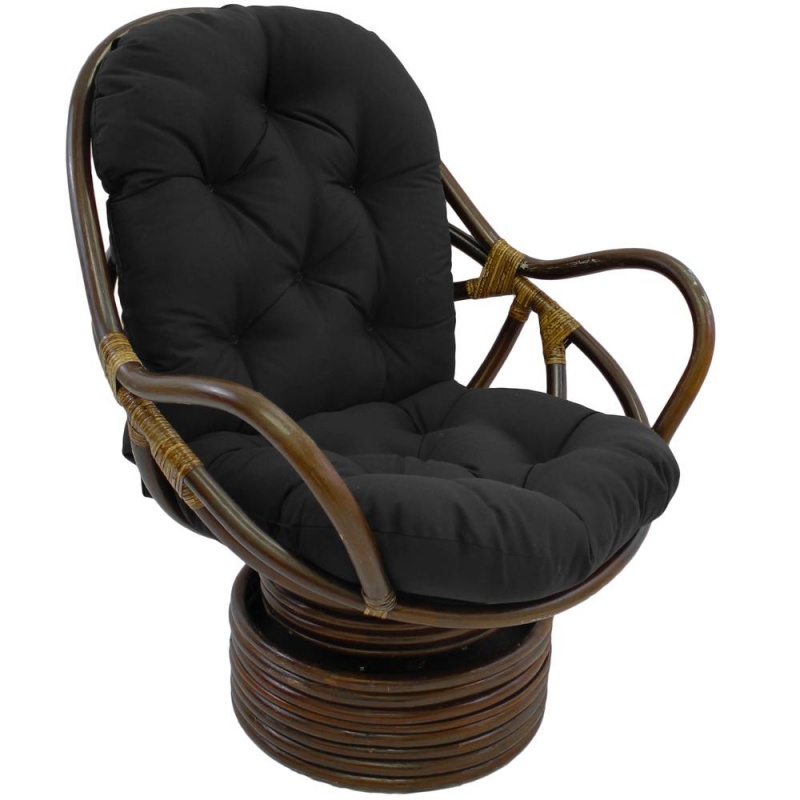 48-Inch By 24-Inch Solid Twill Swivel Rocker Cushion