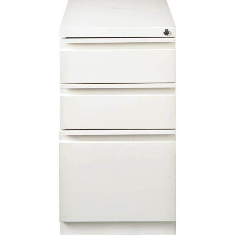 Lorell 3-Drawer Box/Box/File Mobile Pedestal File - 15" X 19.9" X 27.8" For Box, File - Letter - Vertical - Mobility, Ball-Bearing Suspension, Removable Lock, Pull-Out Drawer, Recessed Drawer, Casters