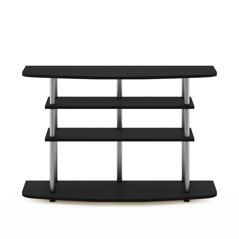 Furinno Frans Turn-N-Tube 4-Tier Tv Stand For Tv Up To 46, Black Oak