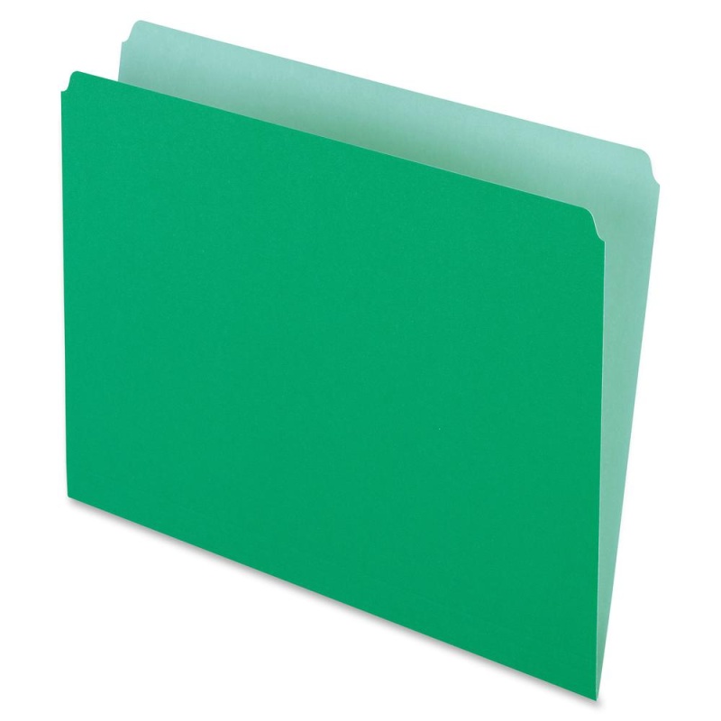 Pendaflex Letter Recycled Top Tab File Folder - 8 1/2" X 11" - Light Green - 30% Recycled - 100 / Box