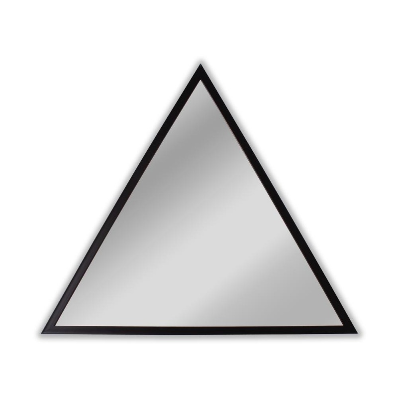 Chloe's Reflection Contemporary Black Finish Triangle Framed Wall Mirror 31.5" Height