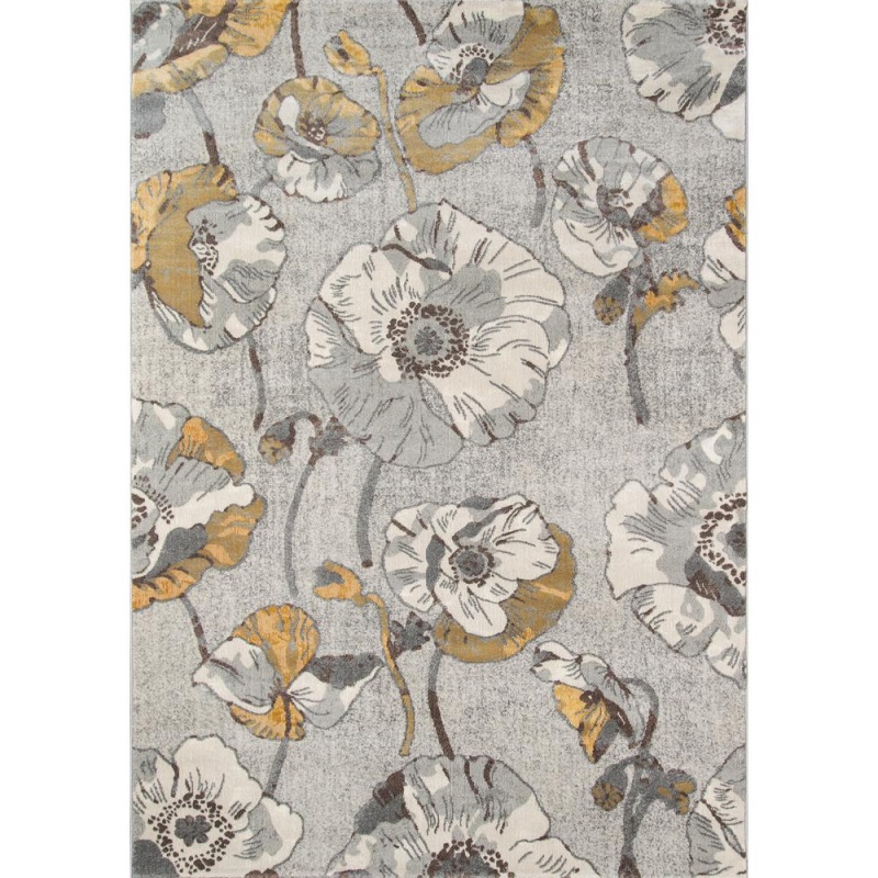 Casual Rectangle Area Rug, Grey, 3'11" X 5'7"